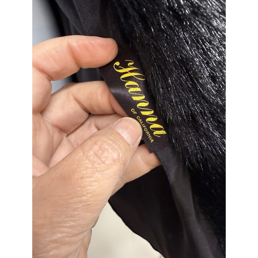 Vtg Hanna Of California Black Faux Fur Jacket Coat Womens Streetwear Sz Large? - Picture 7 of 7